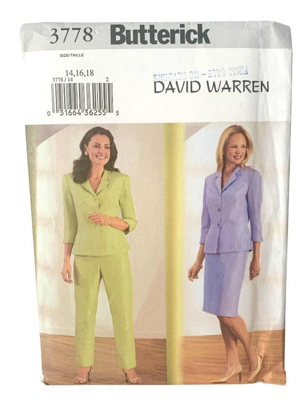 Butterick 3738 Pattern Misses Top Skirt Pants Uncut Size 14 16 18